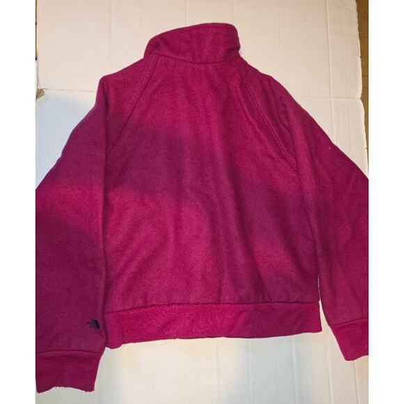 Rare VTG NORTH FACE Size Large Womens 100% Wool Made in USA Bomber Jacket PINK - Picture 8 of 9